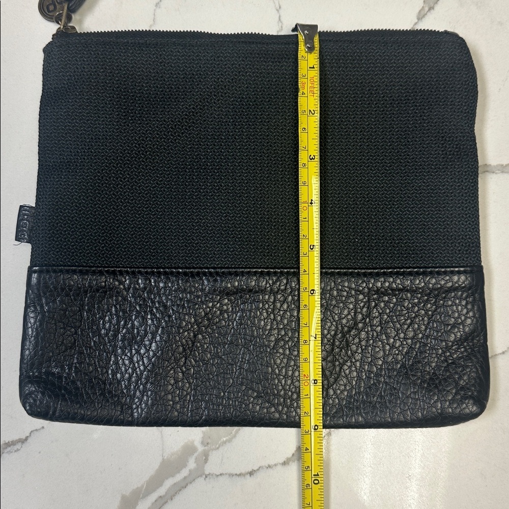 Pistil Black Have We Met? Textured Pouch Wristlet Bag with Leather Accent - Picture 8 of 13